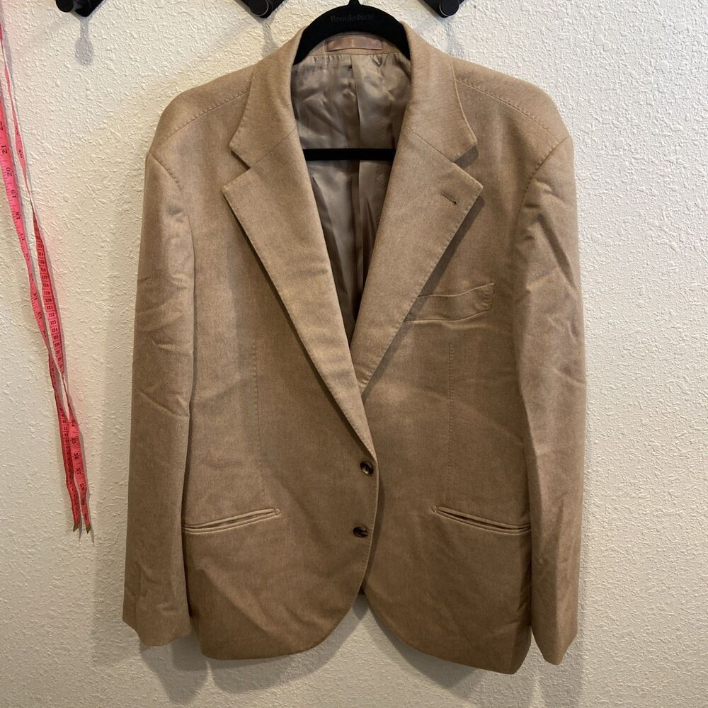Proper Cloth Tollegno Camelhair Jacket Tan 48R Slim Blazer Cupro